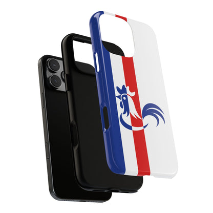 France Rooster Two-Tone Tough Phone Case - French Flag Colours - Minimal Abstract Design