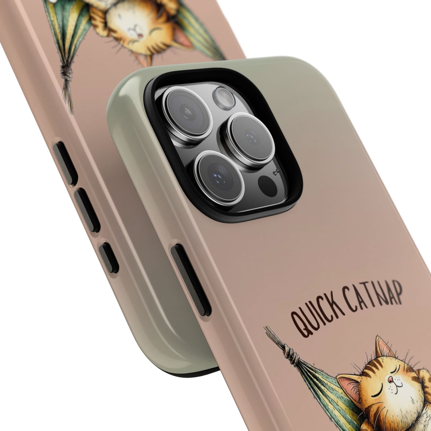 Cute Sleeping Cat Phone Case - Quick Catnap Design - Cozy Cat Illustration - Relaxing Aesthetic Case - Animal Lover Gift