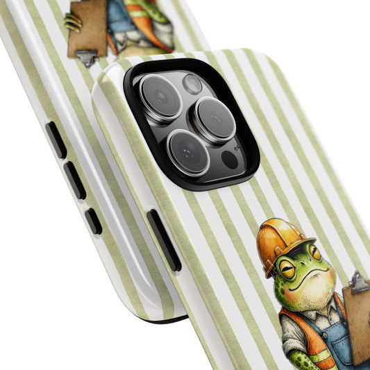 Supervising Frog Phone Case - Funny British Humour Clipboard Frog Tough Cover
