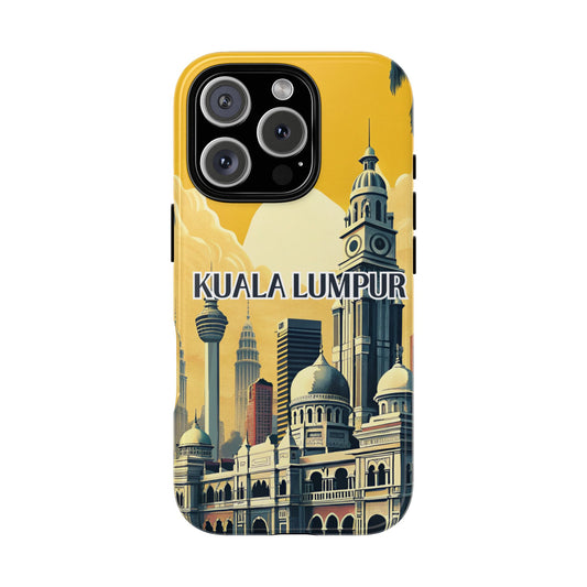 Vintage Kuala Lumpur Travel Phone Case for iPhone 16 15 14 13 12 11 Pro Max, Samsung S25 S24 S23 S22 S21 S20 Plus Ultra and Google Pixel