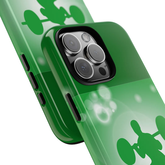 Weightlifting Silhouette Tough Phone Case - Green Gym Design
