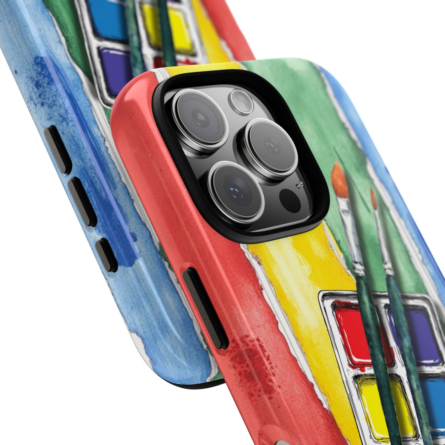 Paint Palette Stripes Tough Phone Case - Colourful Watercolour Art Design for Popular Smartphones