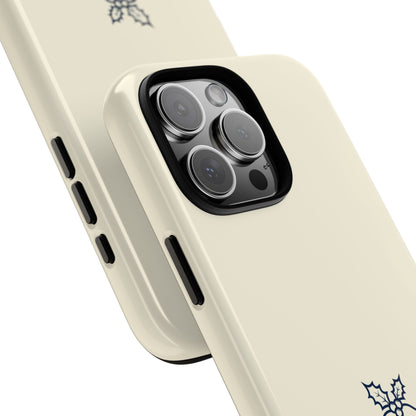 Minimalist Christmas Bells Tough Phone Case - Festive Cream Design