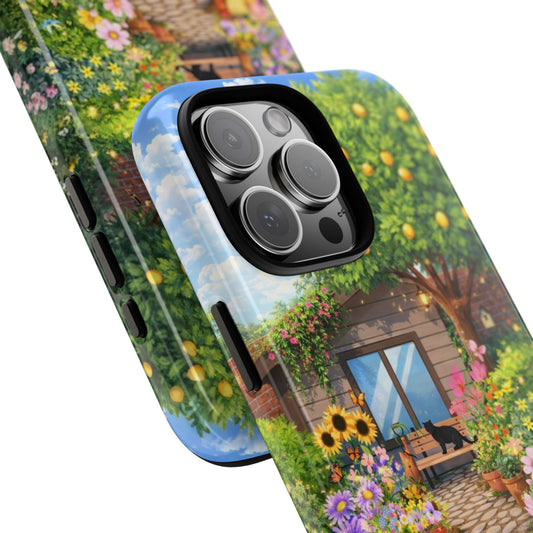 Enchanted Garden Tough Phone Case - Daytime Cottage Garden Illustration