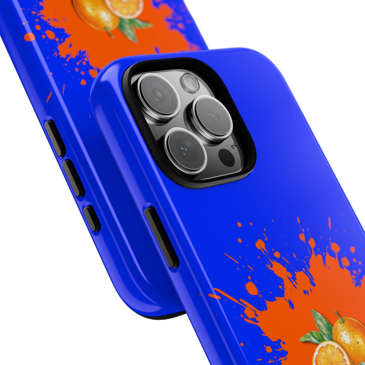 Orange Zest Tough Phone Case - Blue Orange Splash - Citrus Pop Aesthetic