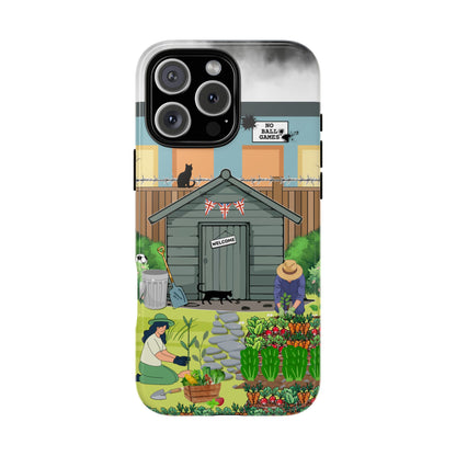 No Ball Games Suburbia Phone Case - Gritty Back Garden Humour with Cats & Veg Patch