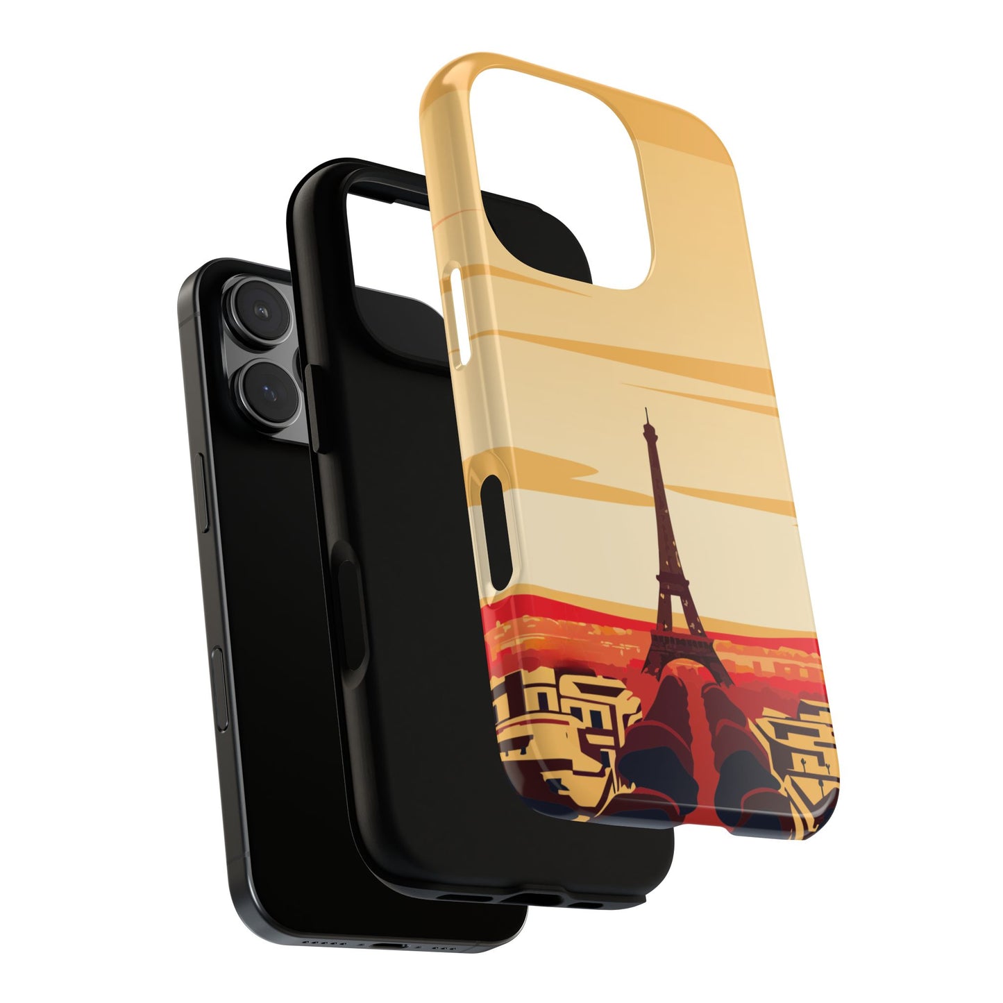 Eiffel Tower Sunset Phone Case - Paris Landmark Skyline Design - Protective Tough Case for Popular Smartphones