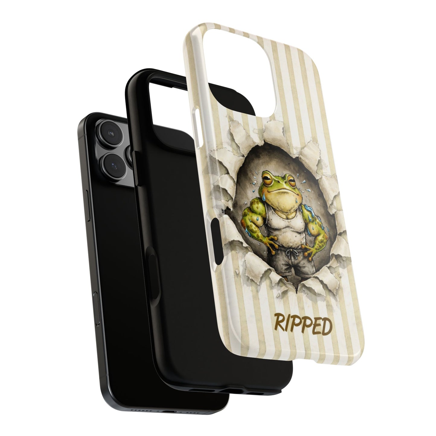 Ripped Frog Phone Case - Gym Frog Illustration Tough Cover