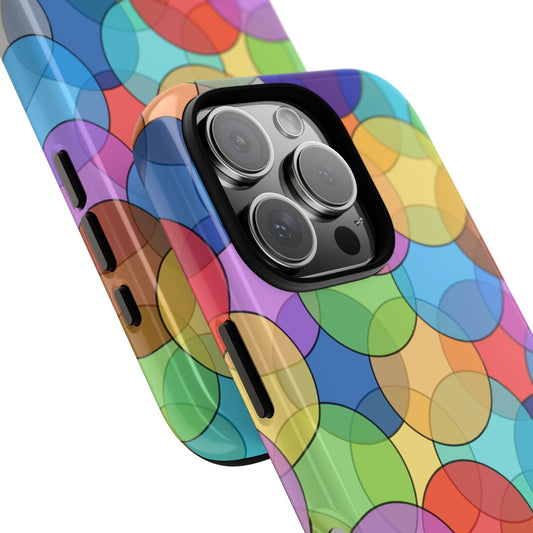 Translucent Circles Phone Case - 70% Transparent Overlapping Abstract Art - Colorful Minimalist Tough Cover