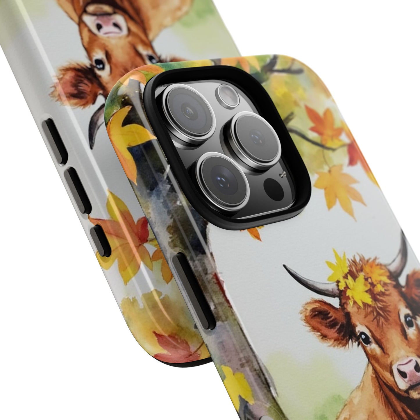 Autumn Coo - Highland Cow Fall Phone Case - Cozy Watercolor Design for Popular Smartphones