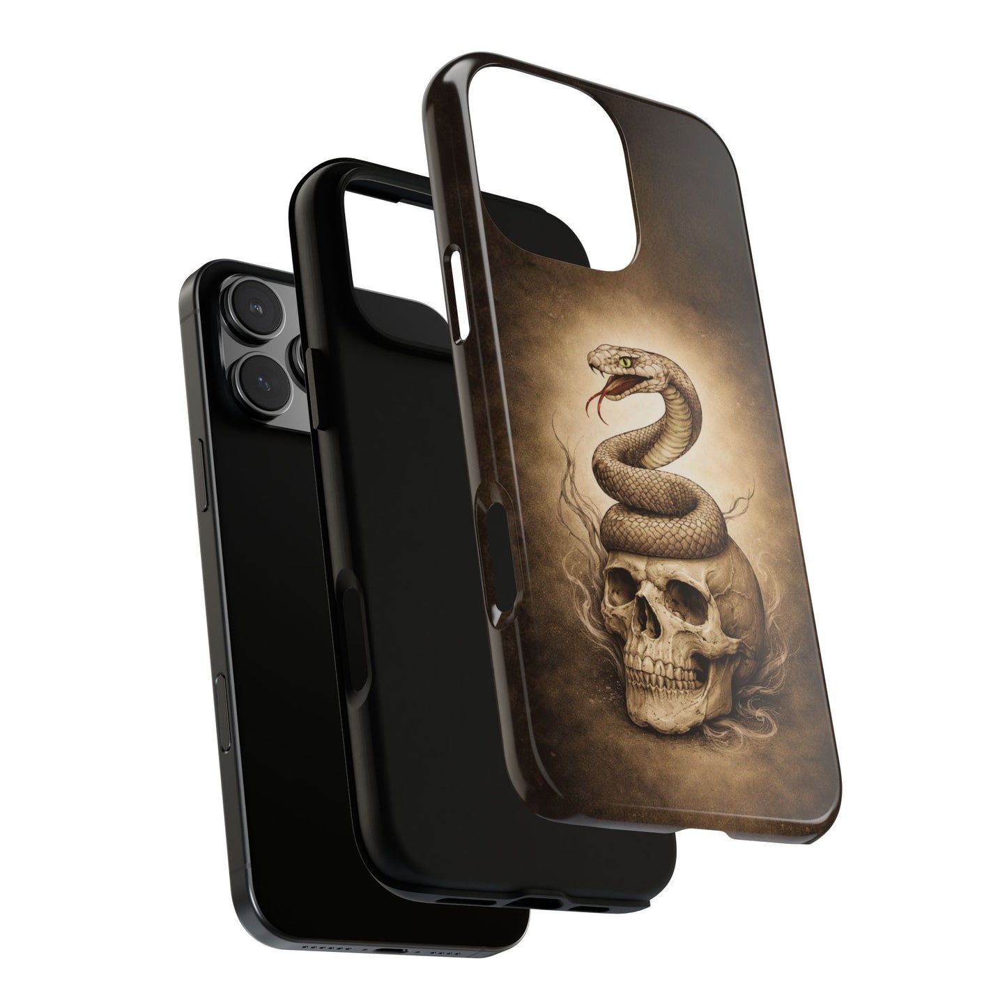 Snake & Skull Tough Phone Case | Dark Gothic Tattoo Design