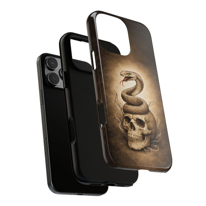 Snake & Skull Tough Phone Case | Dark Gothic Tattoo Design