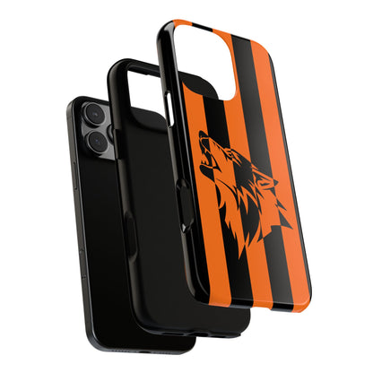 Wolf Tough Phone Case - Orange Black Stripe