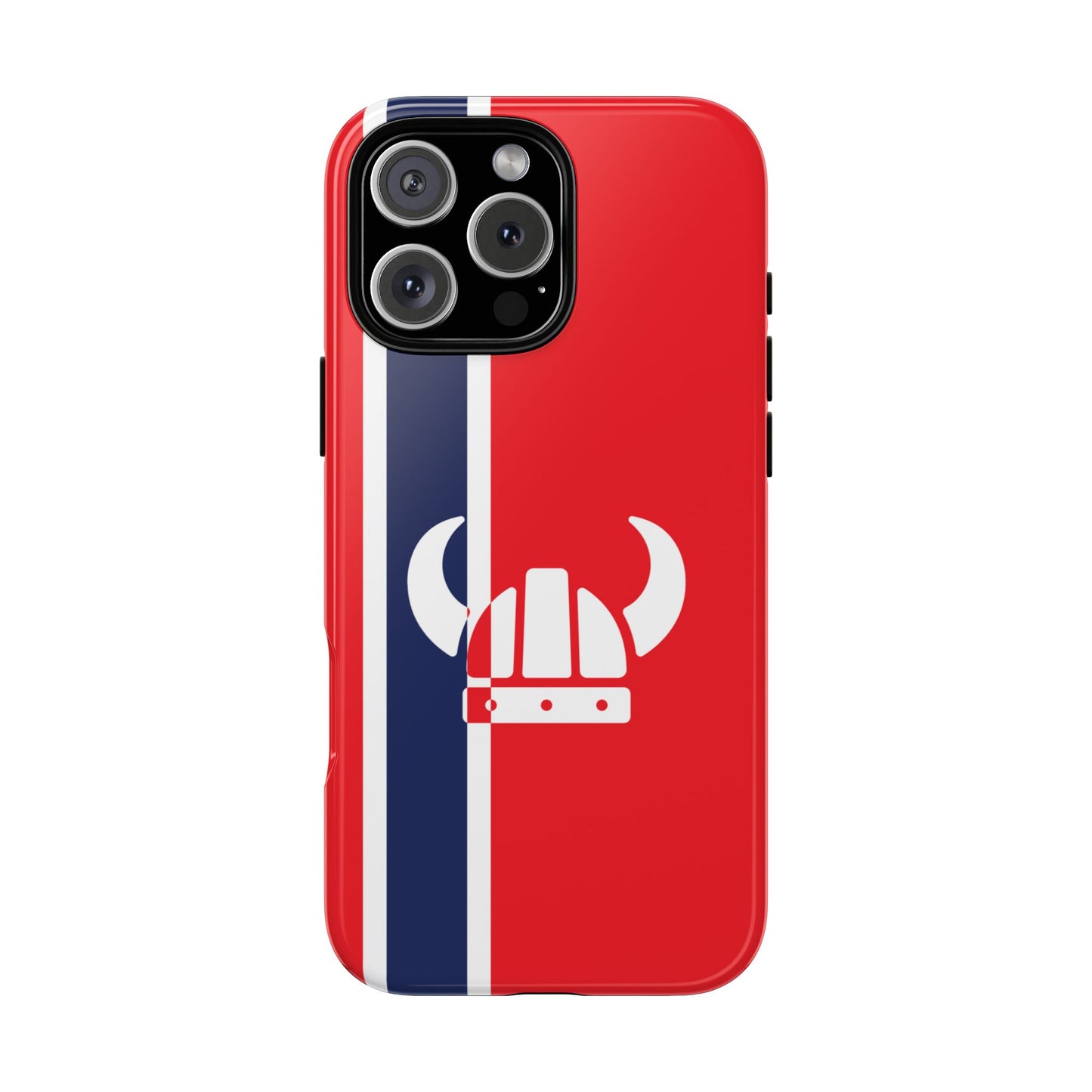 Norway Viking Two-Tone Tough Phone Case - Norwegian Flag Colours - Minimal Nordic Design