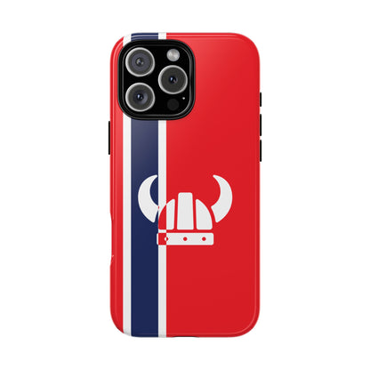Norway Viking Two-Tone Tough Phone Case - Norwegian Flag Colours - Minimal Nordic Design