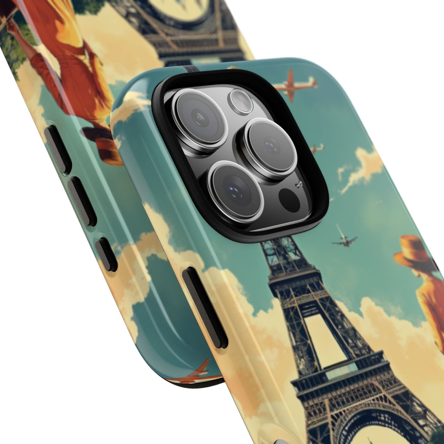 Vintage Paris Travel Poster Phone Case for iPhone 16 15 14 13 12 11 Pro Max, Samsung S25 S24 S23 S22 S21 S20  Pro Ultra, Google Pixel Models