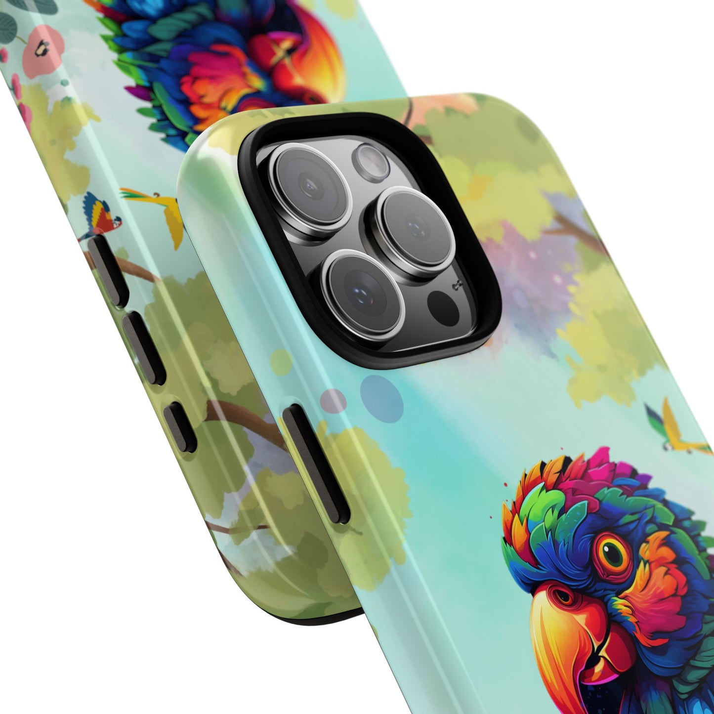 Pop Art Parrot Phone Case - Colorful Jungle Bird Artwork - Tropical Nature Tough Case