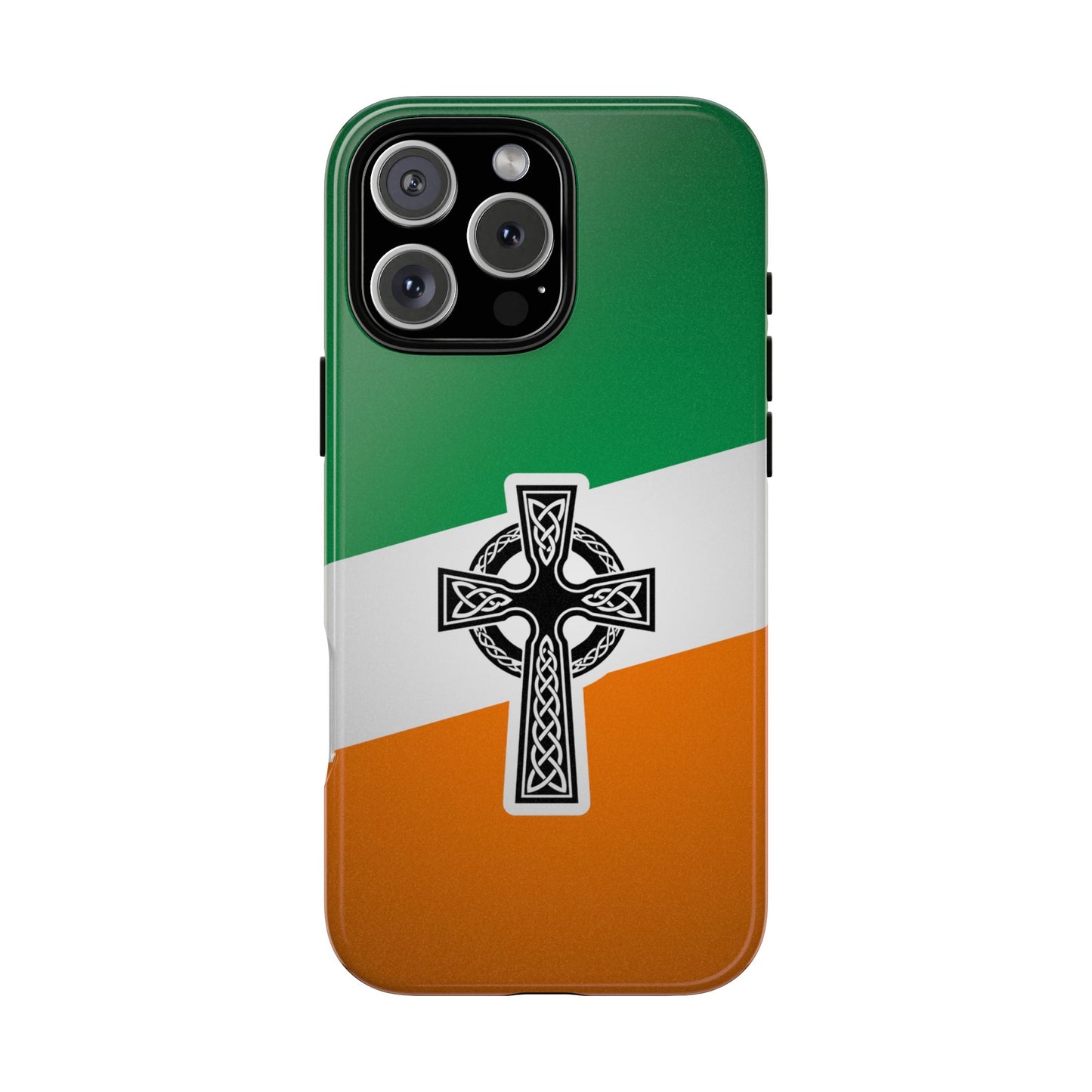 Celtic Cross Phone Case - Irish Flag Heritage Design Cultural Gift