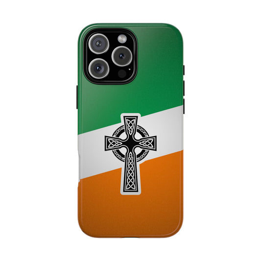 Celtic Cross Phone Case - Irish Flag Heritage Design Cultural Gift