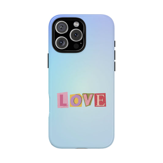 Valentine Retro LOVE Tough Phone Case - Vintage Style Pastel Design