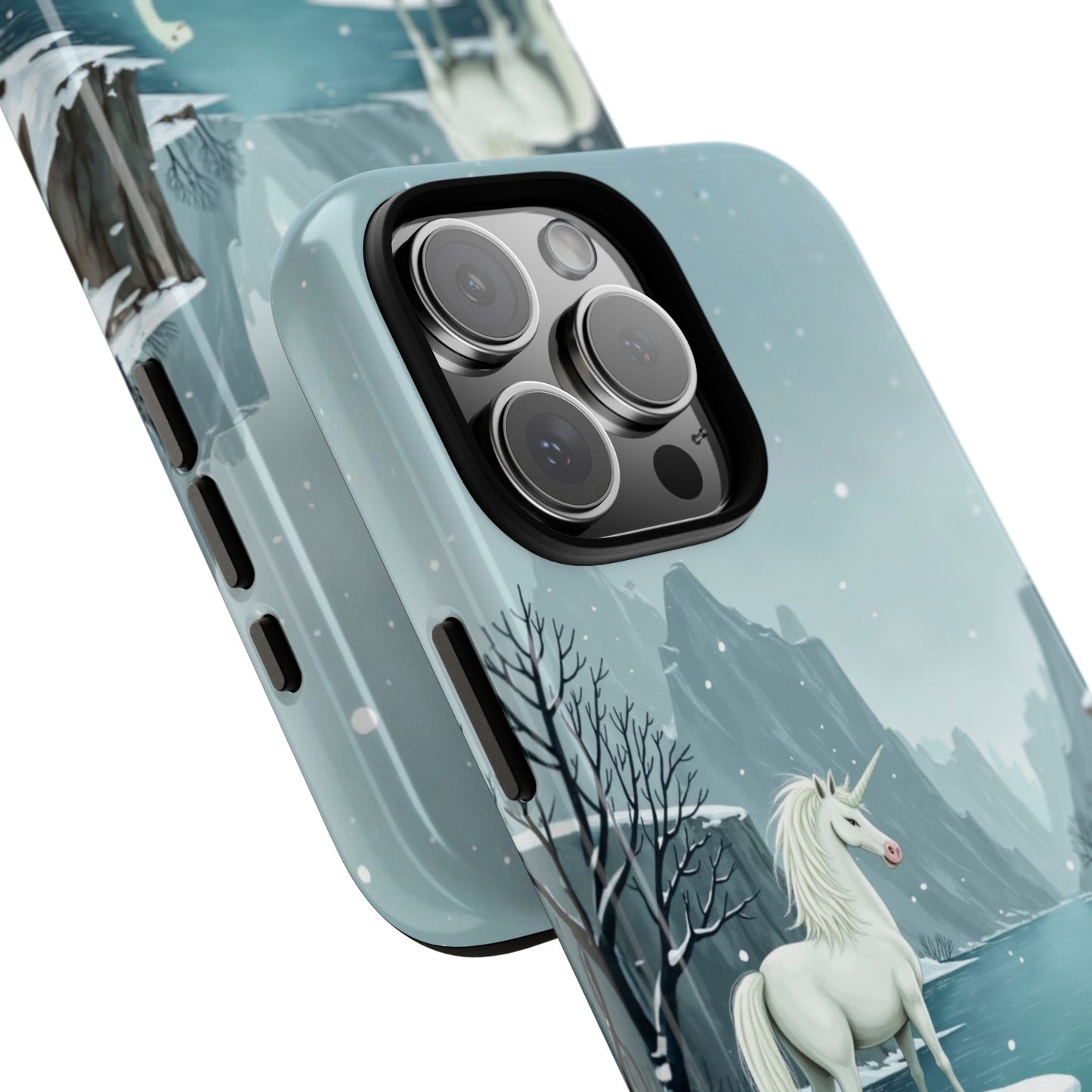 Winter Unicorn Phone Case - Magical Fantasy Lake Illustration Tough Case