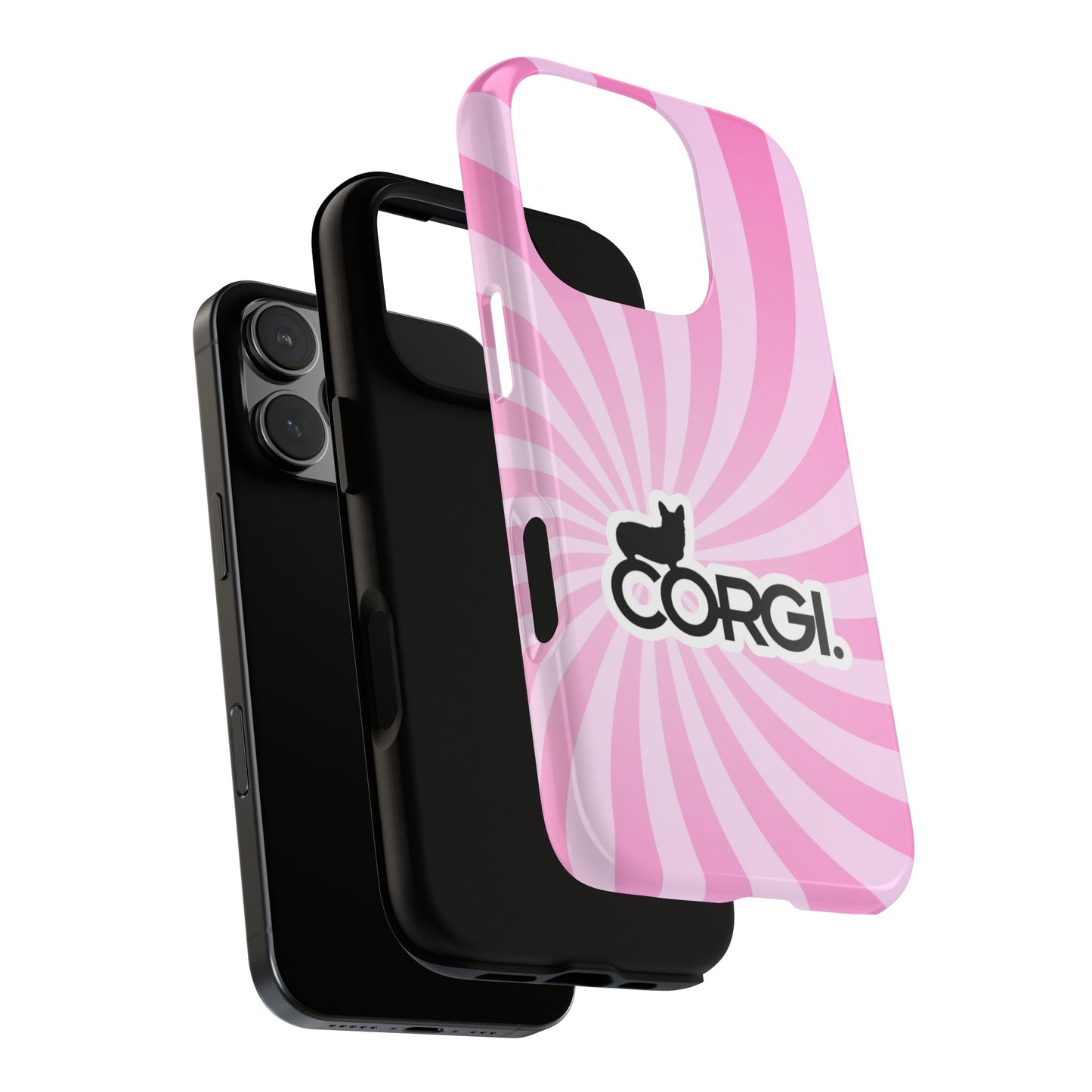 Corgi Phone Case - Cute Pink Spiral Design for iPhone & Samsung - Dog Lover Gift - Fun and Bold Corgi Aesthetic