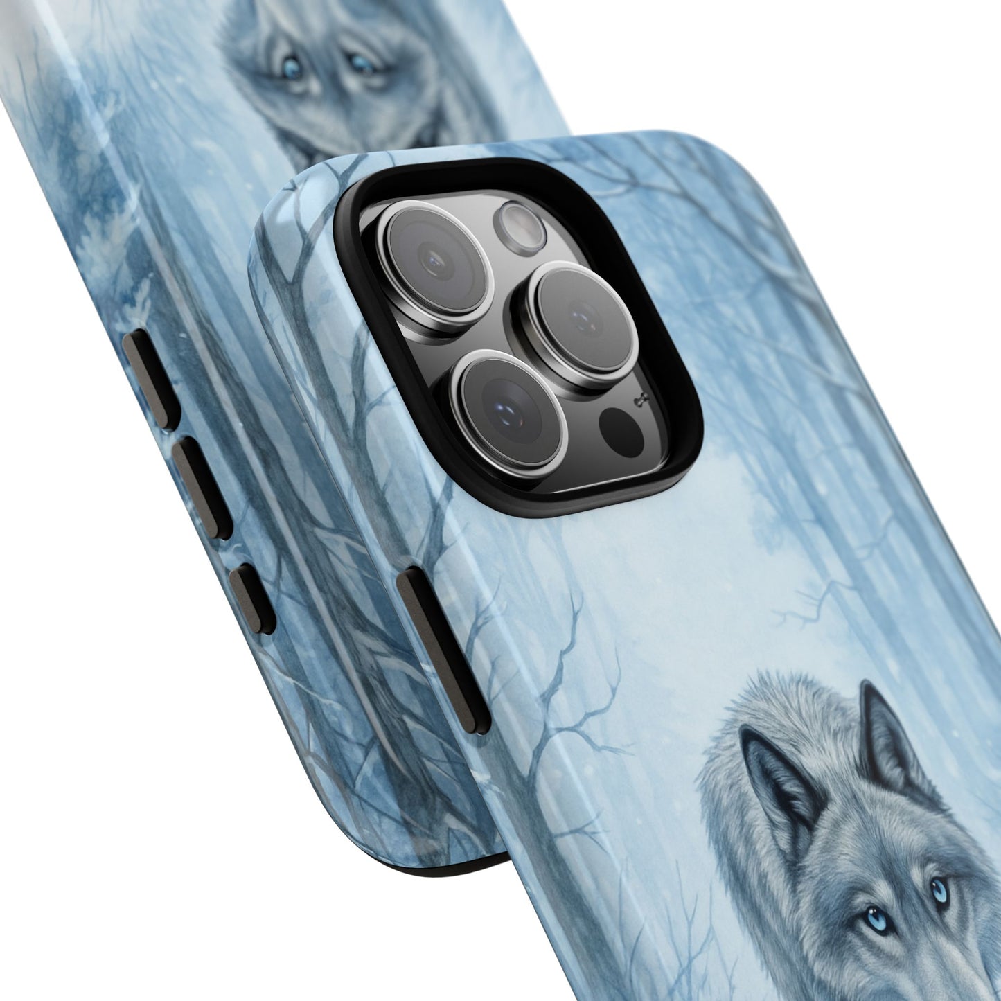 Winter Wolf - Snow Forest Phone Case - Ice Blue Animal Art - Cold Season Design - Lone Wolf Illustration Tough Case