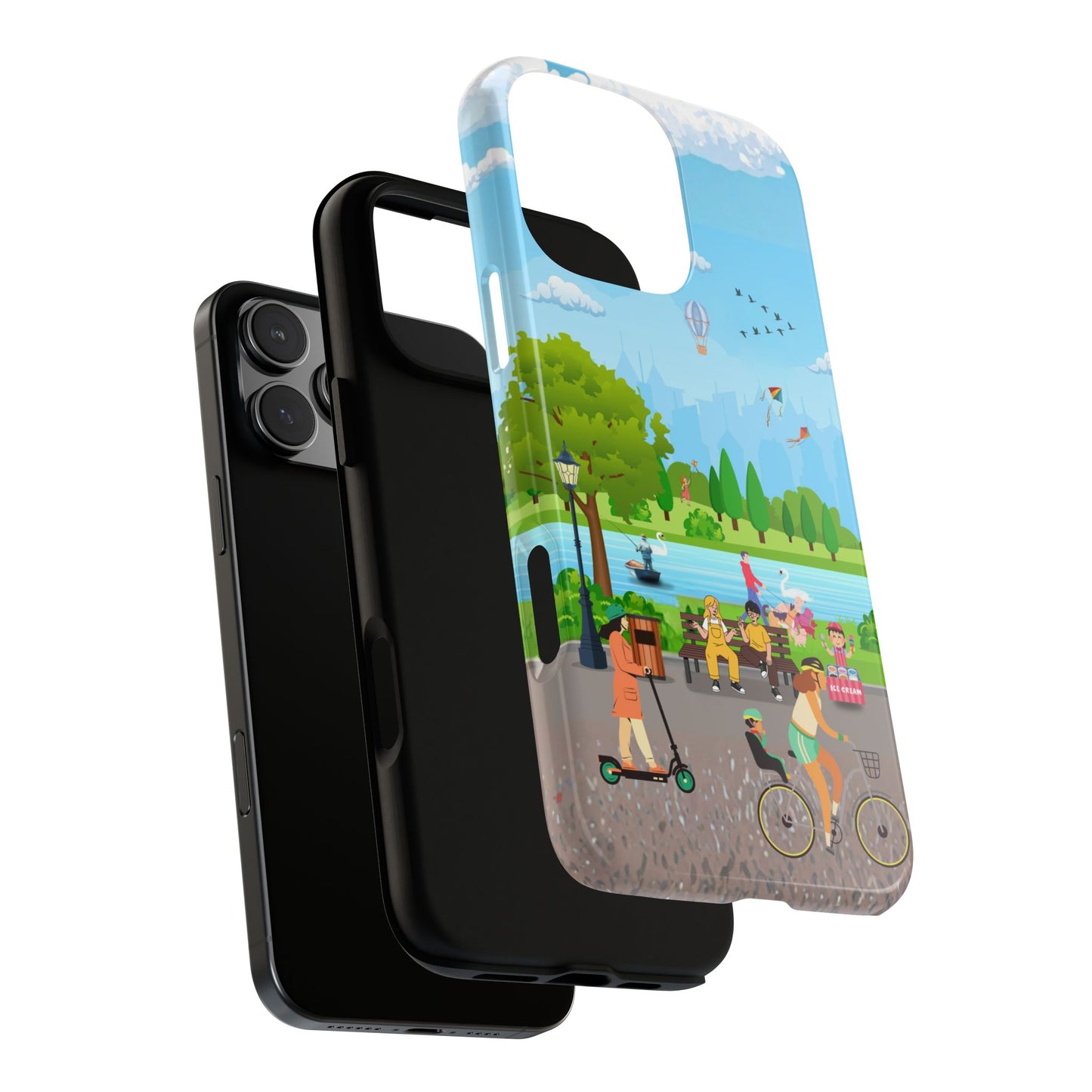 Park Life Phone Case - Suburban Street Scene Design - Everyday City Art