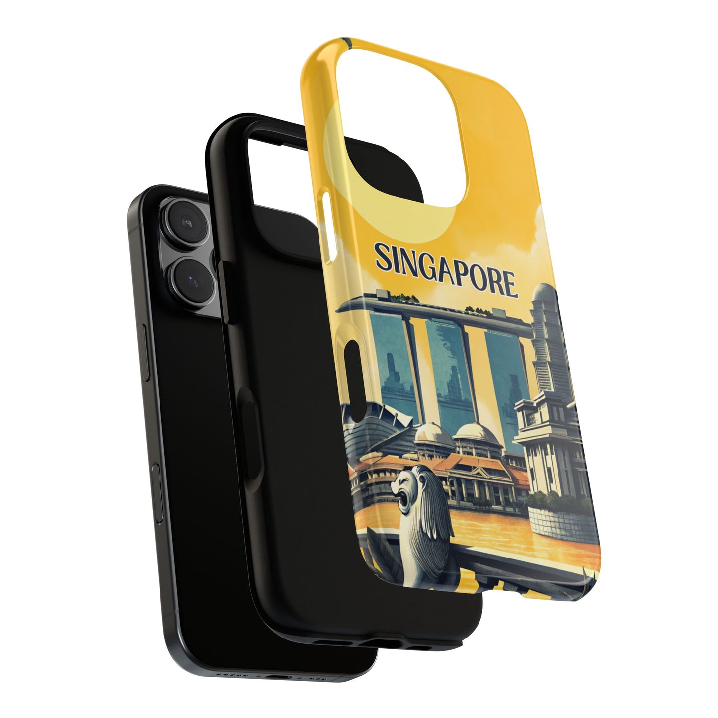 Vintage Singapore Travel Phone Case for iPhone 16 15 14 13 12 11 Pro Max, Samsung Galaxy S25 S24 S23 S22 S21 S20 Plus Ultra and Google Pixel