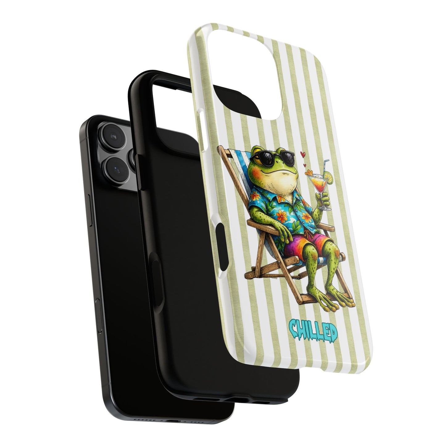 Chilled Frog Phone Case - Relaxed Holiday Frog Illustration Tough Cover