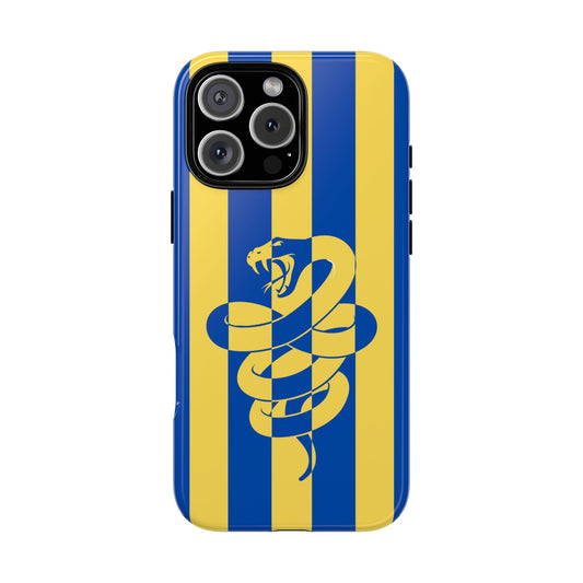 Cobra Snake Tough Phone Case - Blue Gold Stripe