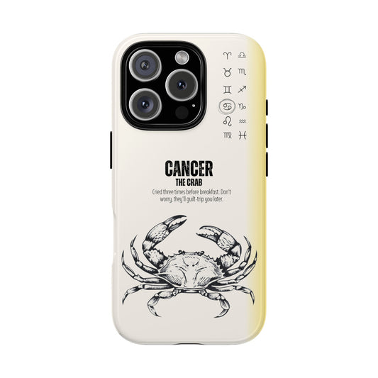 Cancer Phone Case - The Crab Zodiac Sign - Quirky Funny Horoscope Gift - Tough Dual Protection Cover