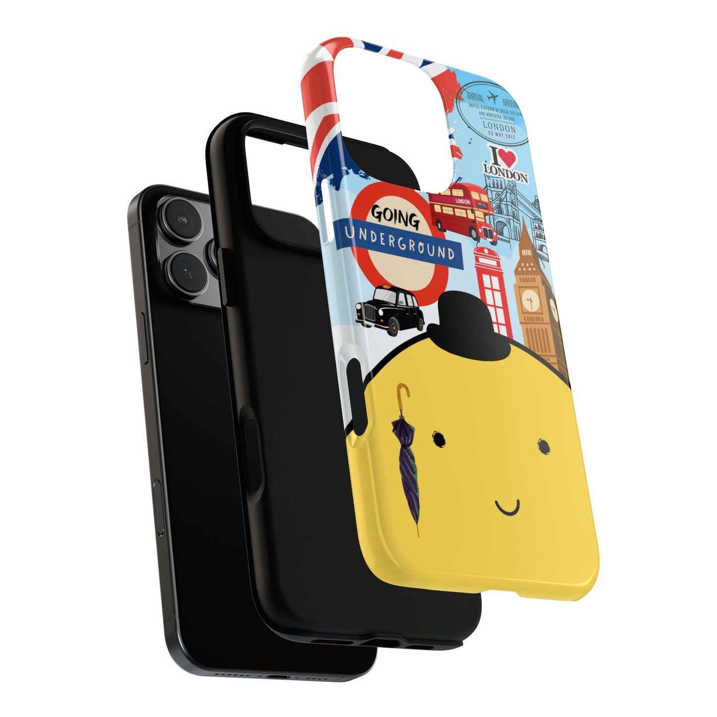 WanderBlob in London - Tough Phone Case with British Icons and London Travel Vibes