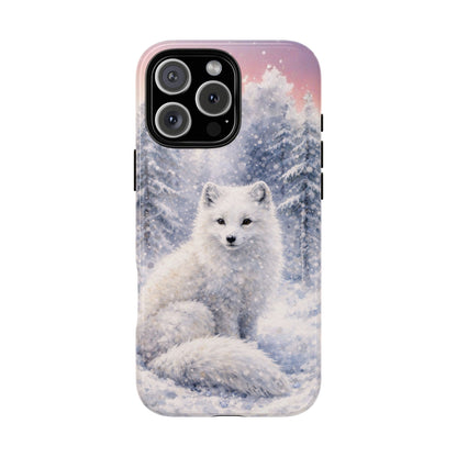 Arctic Fox Phone Case - Winter Wildlife Watercolour Illustration - Snowy Nature Tough Case