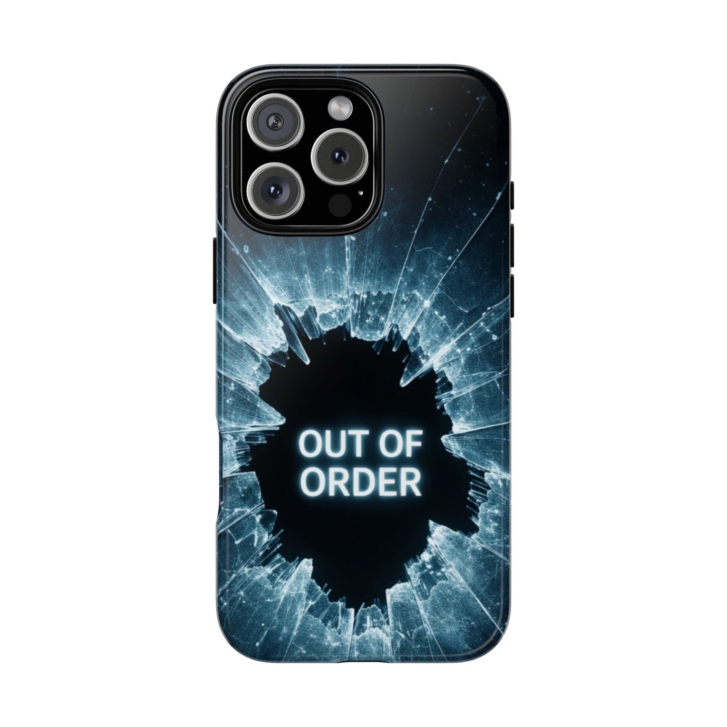 Out of Order Phone Case - Broken Glass Design - Funny Tech Error Case - Tough Protective Cover - iPhone Samsung Galaxy Pixel