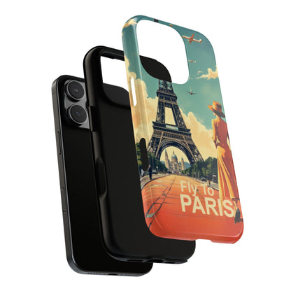 Vintage Paris Travel Poster Phone Case for iPhone 16 15 14 13 12 11 Pro Max, Samsung S25 S24 S23 S22 S21 S20  Pro Ultra, Google Pixel Models