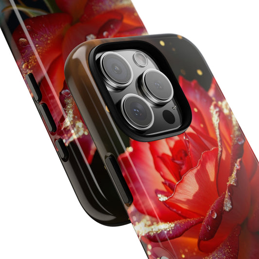 Red Rose Tough Case, Floral Phone Cover for Flower Lovers, Gift for Her, Beautiful Flower Phone Case, Protective Phone Case