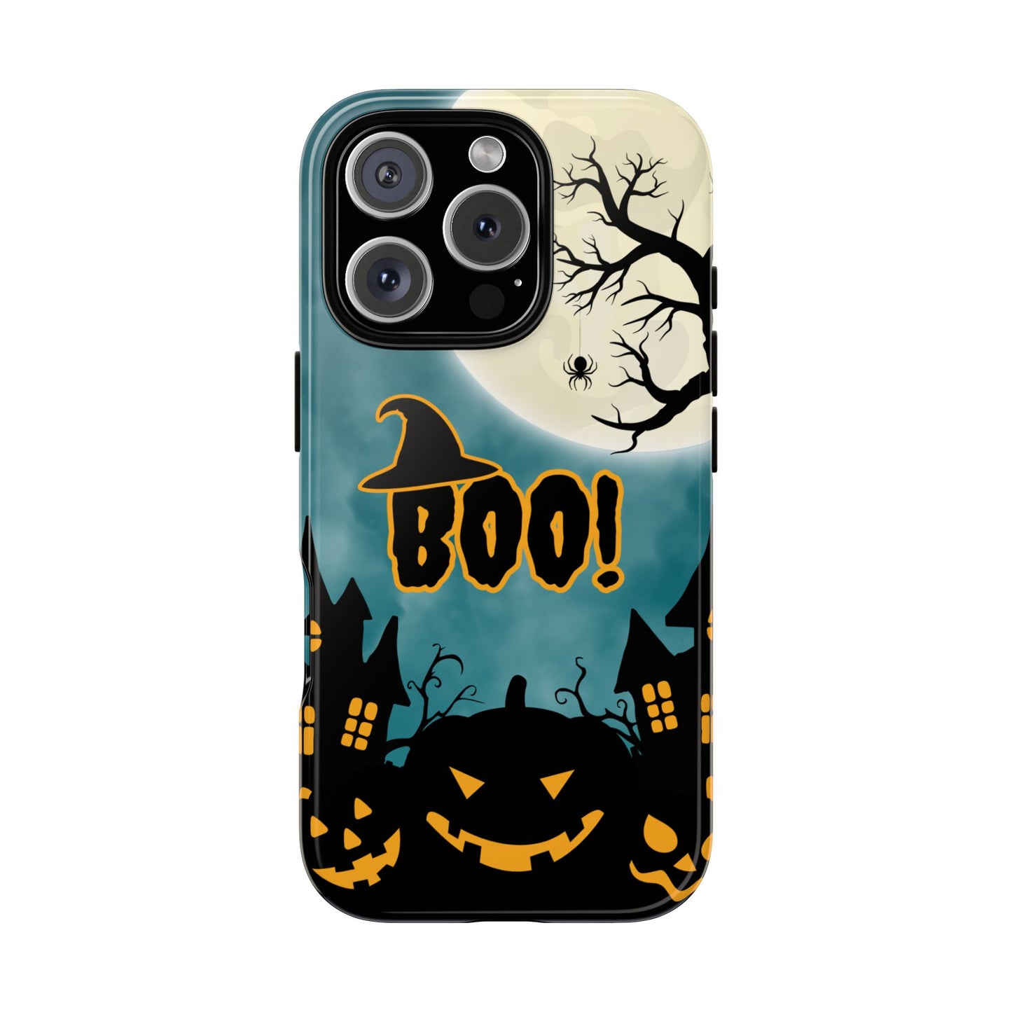 Halloween Tough Phone Case for Popular Smartphones S Series - Pumpkins and BOO Text Design