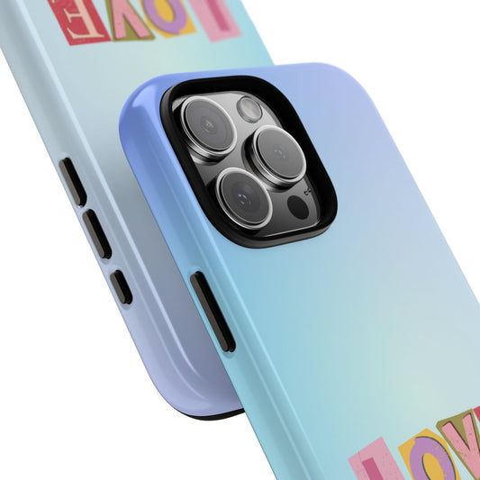 Valentine Retro LOVE Tough Phone Case - Vintage Style Pastel Design