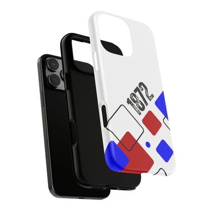 1872 Geometric Rangers Tough Phone Case - Red White & Blue Pattern Design