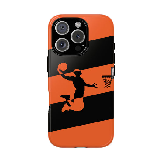 Basketball Slam Dunk Tough Phone Case - Silhouette Two Tone Design