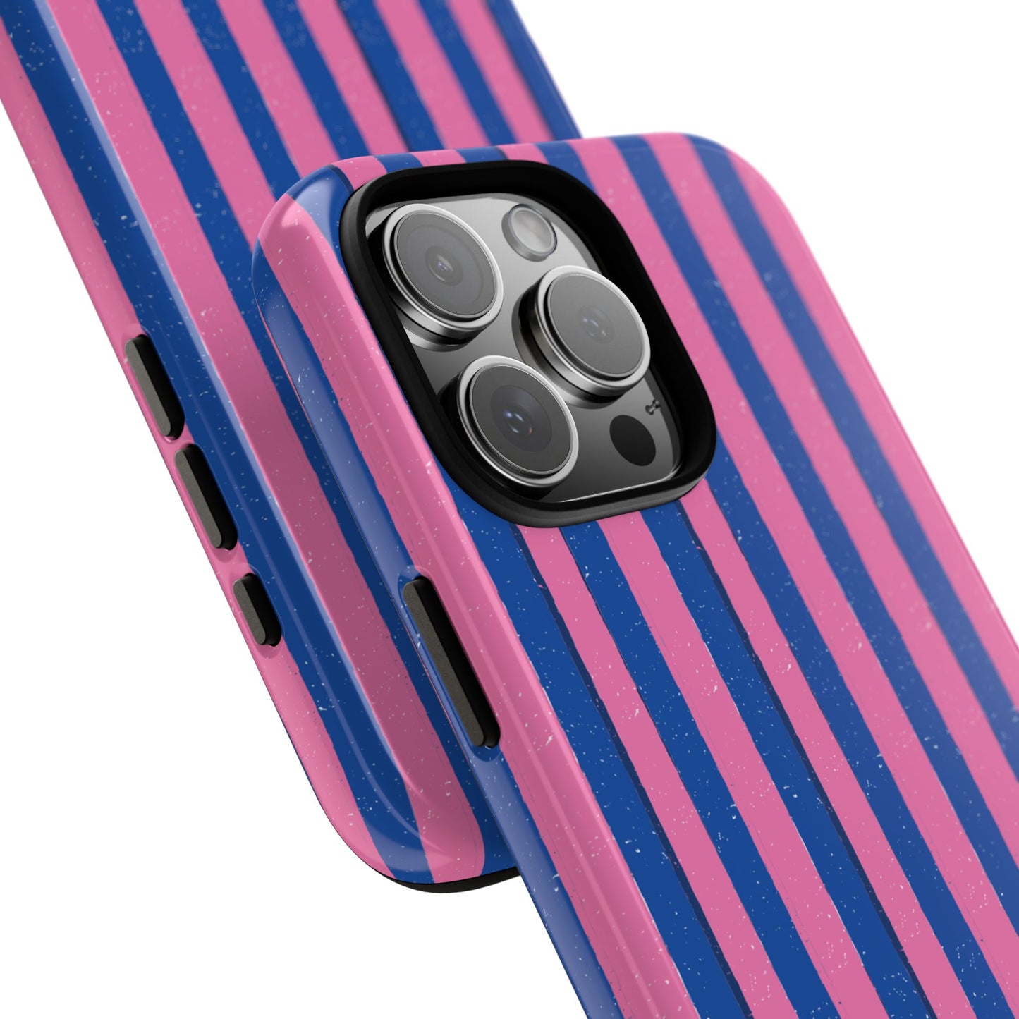 Blue & Pink Stripe Tough Phone Case - Bold Minimalist Pattern with Retro Edge