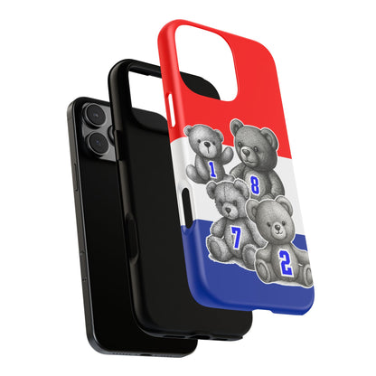 Rangers-inspired Teddy Bears 1872 Tough Phone Case - Red White Blue Football Design