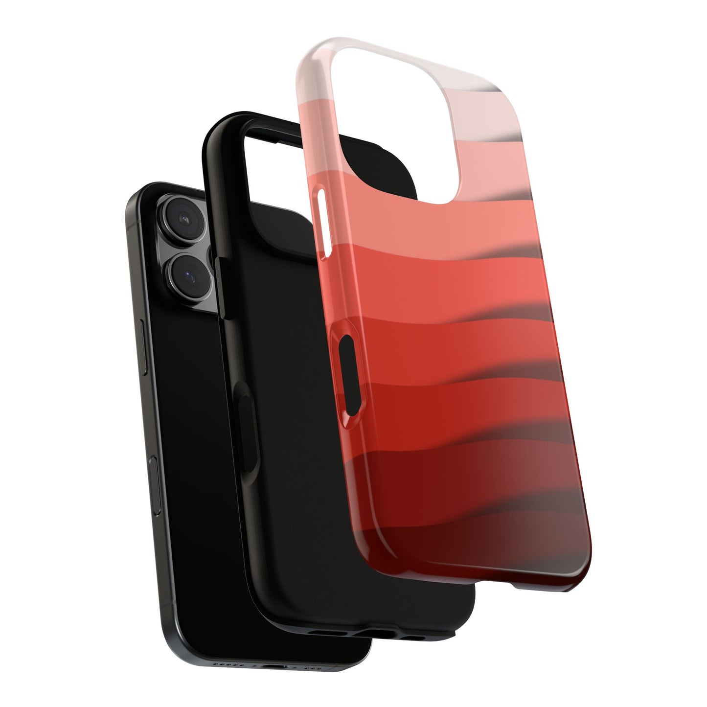 Sunrise Sand Dunes Abstract Phone Case - Warm Red Gradient Desert Layers Tough Case, for iPhone, Samsung & Google Pixel