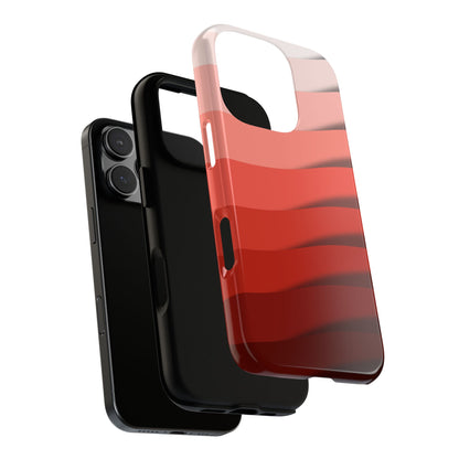 Sunrise Sand Dunes Abstract Phone Case - Warm Red Gradient Desert Layers Tough Case, for iPhone, Samsung & Google Pixel