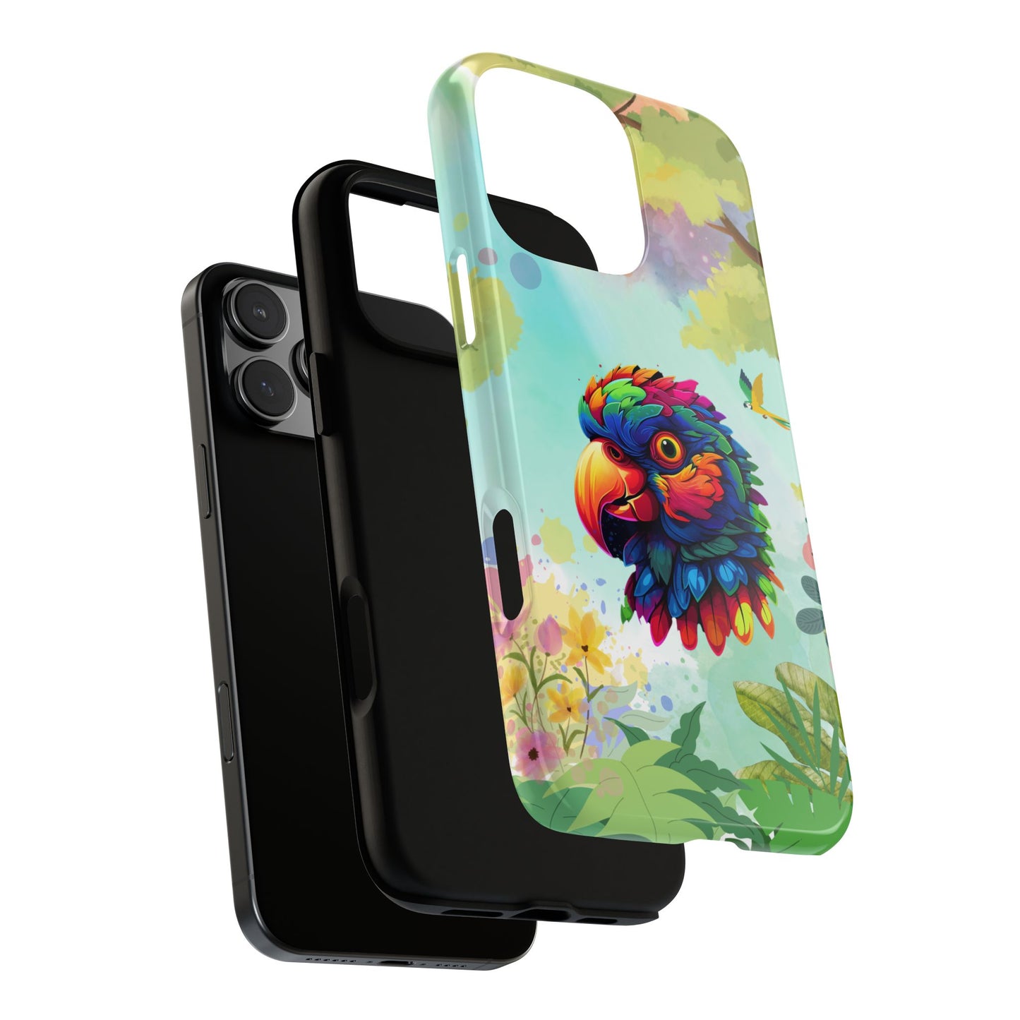 Pop Art Parrot Phone Case - Colorful Jungle Bird Artwork - Tropical Nature Tough Case