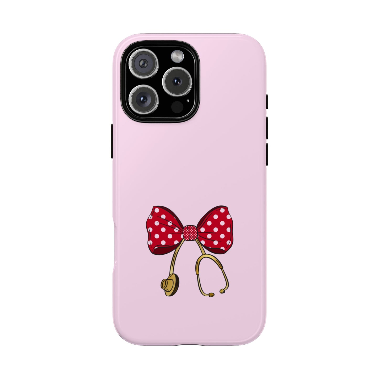 Red Polka Dot Bow Healthcare Hero Tough Phone Case - Cute Medical Gift - Nurse Doctor Appreciation