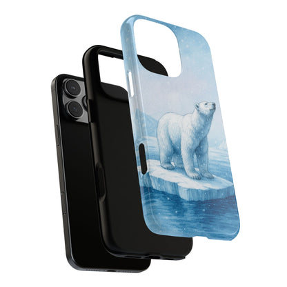 Winter Polar Bear on Arctic Ice - Tough Phone Case Wildlife Design