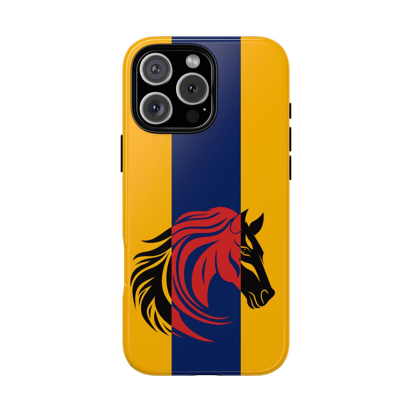 Fire & Midnight Stallion - Bold Horse Silhouette Design - Artistic Tough Phone Case for Popular Smartphones
