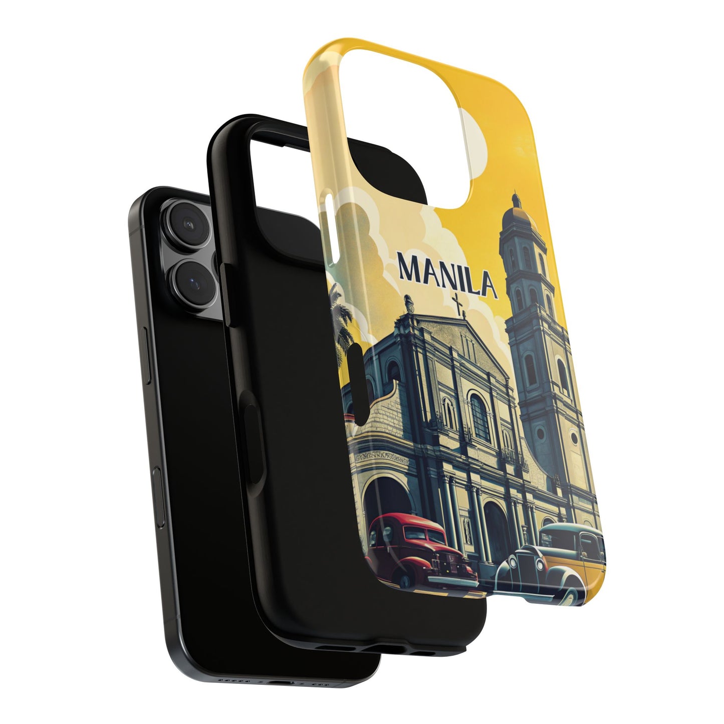 Vintage Manila Travel Phone Case for iPhone 16 15 14 13 12 11 Pro Max, Samsung Galaxy S25 S24 S23 S22 S21 S20 Plus Ultra and Google Pixel